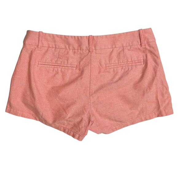 2/$30 J. Crew 3" Oxford Cotton Shorts Salmon Pink Low-Rise Summer Chino Size 2 - Picture 3 of 7